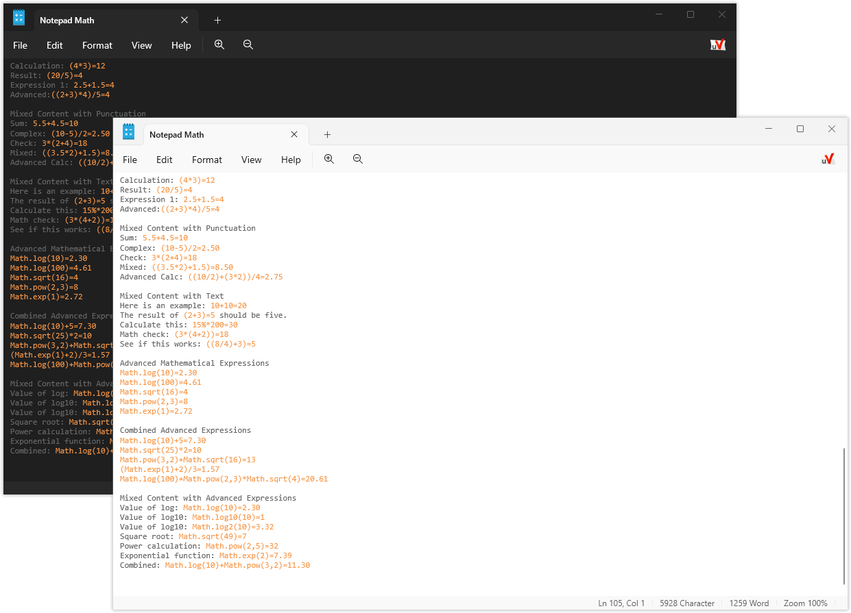 The simplicity of a text editor with the functionality of a calculator.